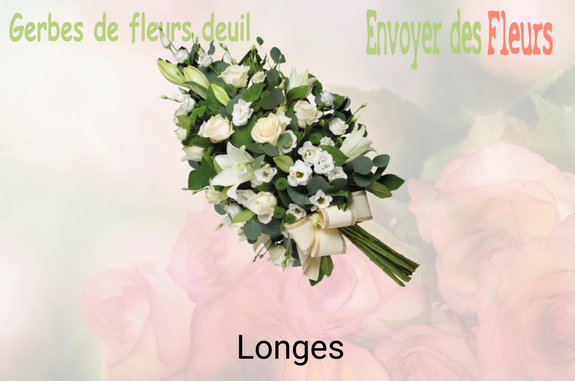 Gerbe de fleurs de deuil livrée à Longes